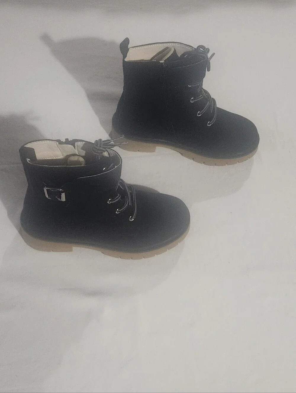 Dream Pairs Black Lace-Up Faux Suede Ankle Boots Toddler Girls Size 13